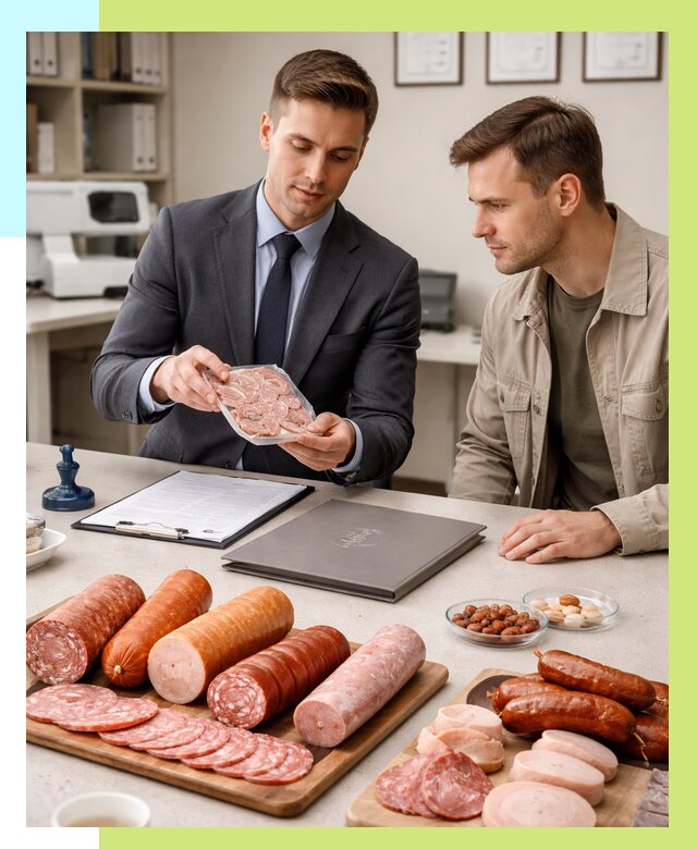 Сертификация колбасных изделий в Спасске-Дальнем от 7760 р. | Алешин-Спс